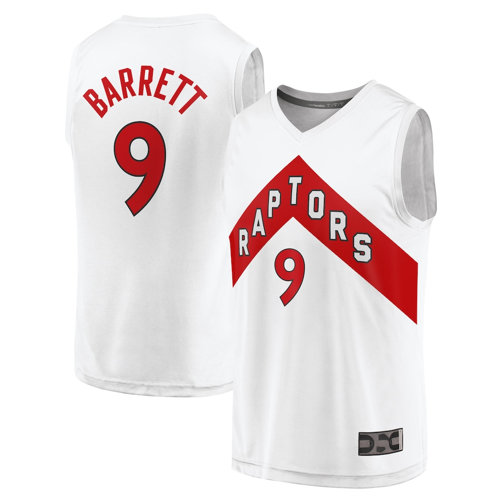 Jamed T.Raptors #9 RJ Barrett White Fast Break Player Jerseys - Association Edition