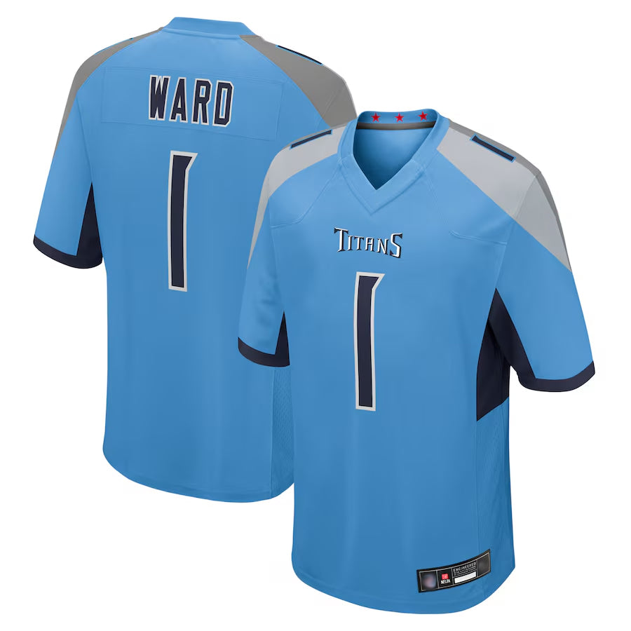 Jamed T.Titans #1 Cameron Ward Player Light Blue Game Stitched Jerseys