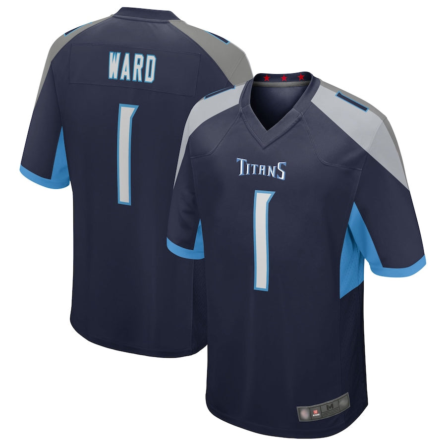 Jamed T.Titans #1 Cameron Ward Player Navy Game Stitched Jerseys