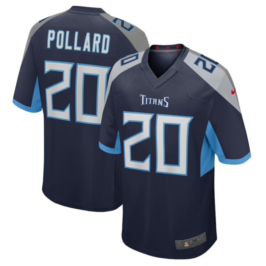 Jamed T.Titans #20 Tony Pollard Navy Game Player Jersey Stitched Jerseys