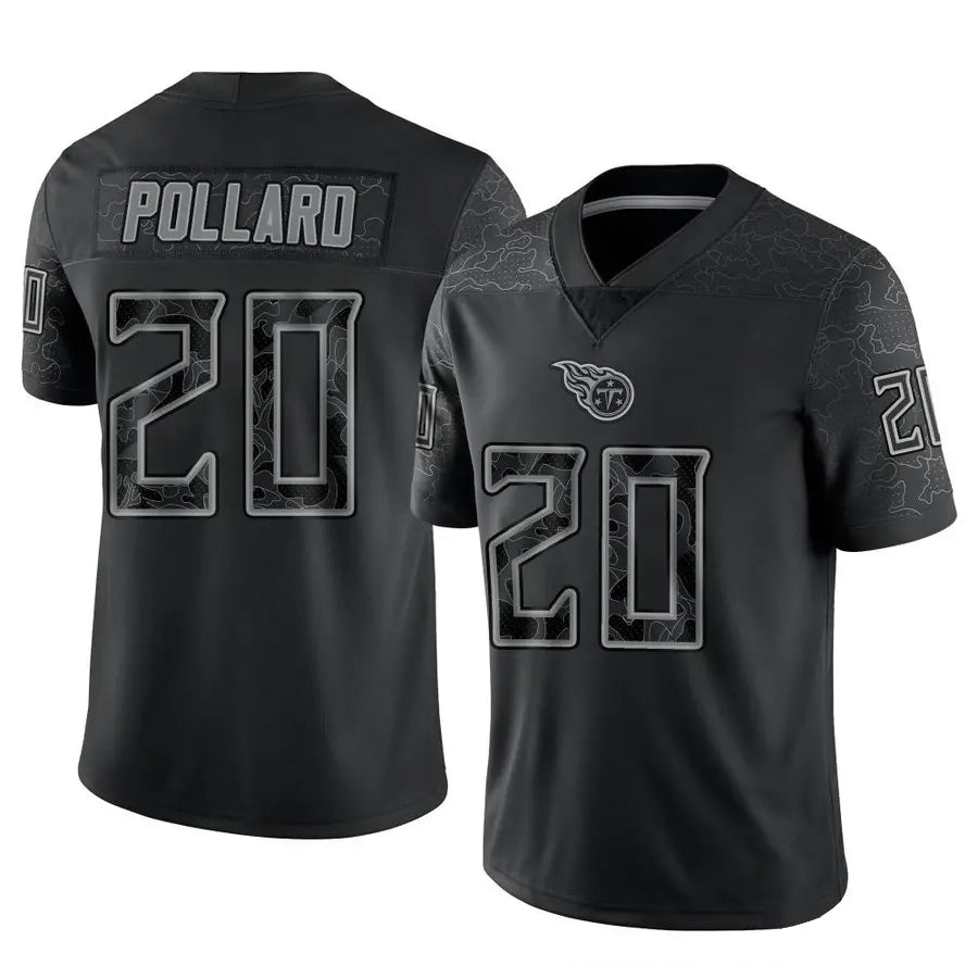 Jamed T.Titans #20 Tony Pollard Player Black RFLCTV Limited Stitched Jerseys