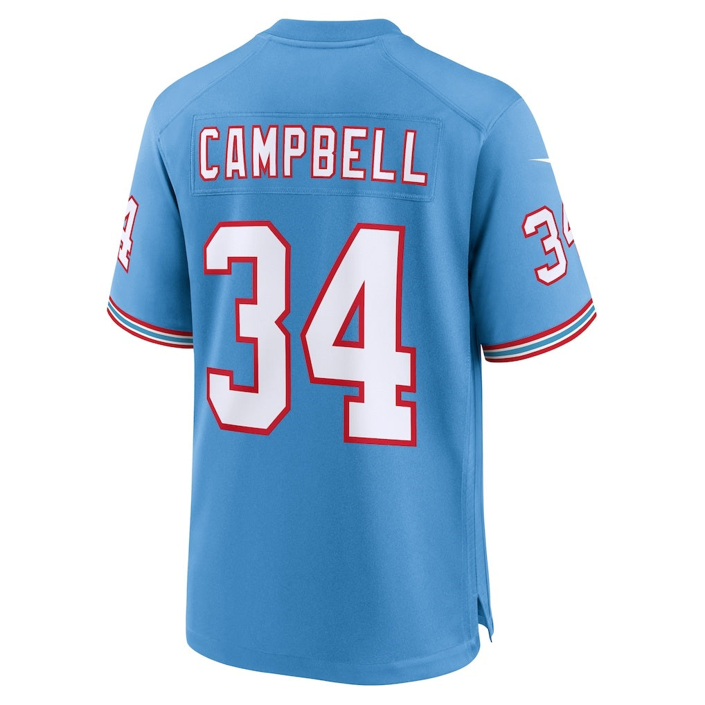 Jamed T.Titans #34 Earl Campbell Light Blue Retired Player Alternate Game Stitched Jerseys