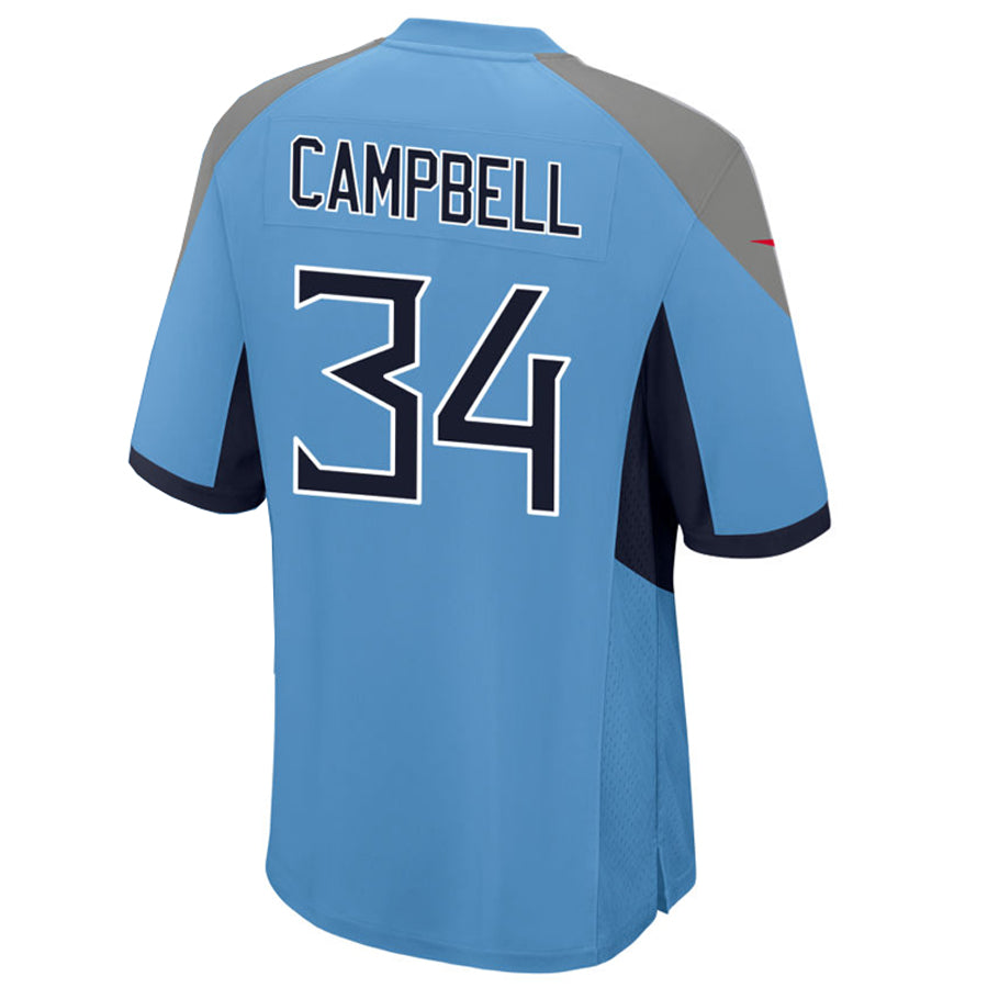 Jamed T.T.Titans #34 Earl Campbell Player Light Blue Home Game Football Jerseys