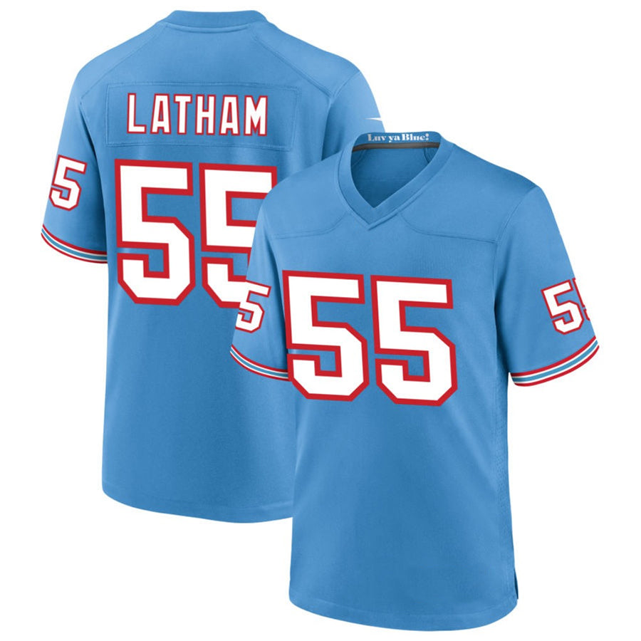 Jamed T.Titans #55 JC Latham Player Blue Throwback Alternate Game Stitched Jerseys