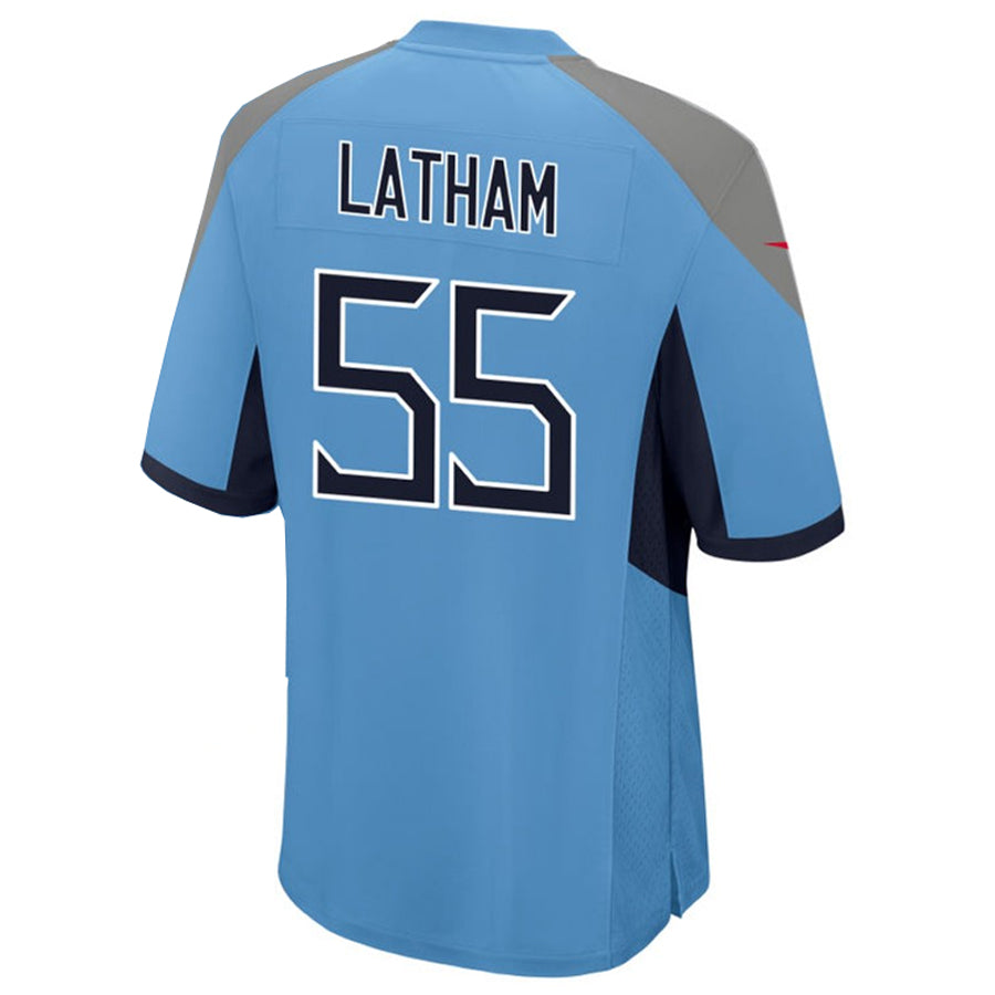 Jamed T.Titans #55 JC Latham Player Light Blue Home Game Stitched Jerseys
