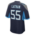 Jamed T.Titans #55 JC Latham Player Navy Home Game Stitched Jerseys