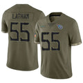 Jamed T.Titans #55 JC Latham Player Olive Salute To Service Limited Stitched Jerseys