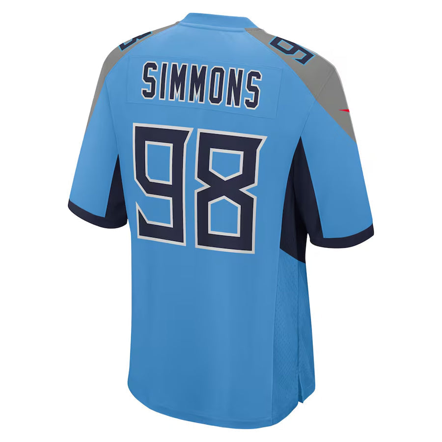 Jamed T.Titans #98 Jeffery Simmons Player Light Blue Home Game Stitched Jerseys