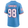 Jamed T.Titans #98 Jeffery Simmons Player Light Blue Throwback Alternate Game Stitched Jerseys