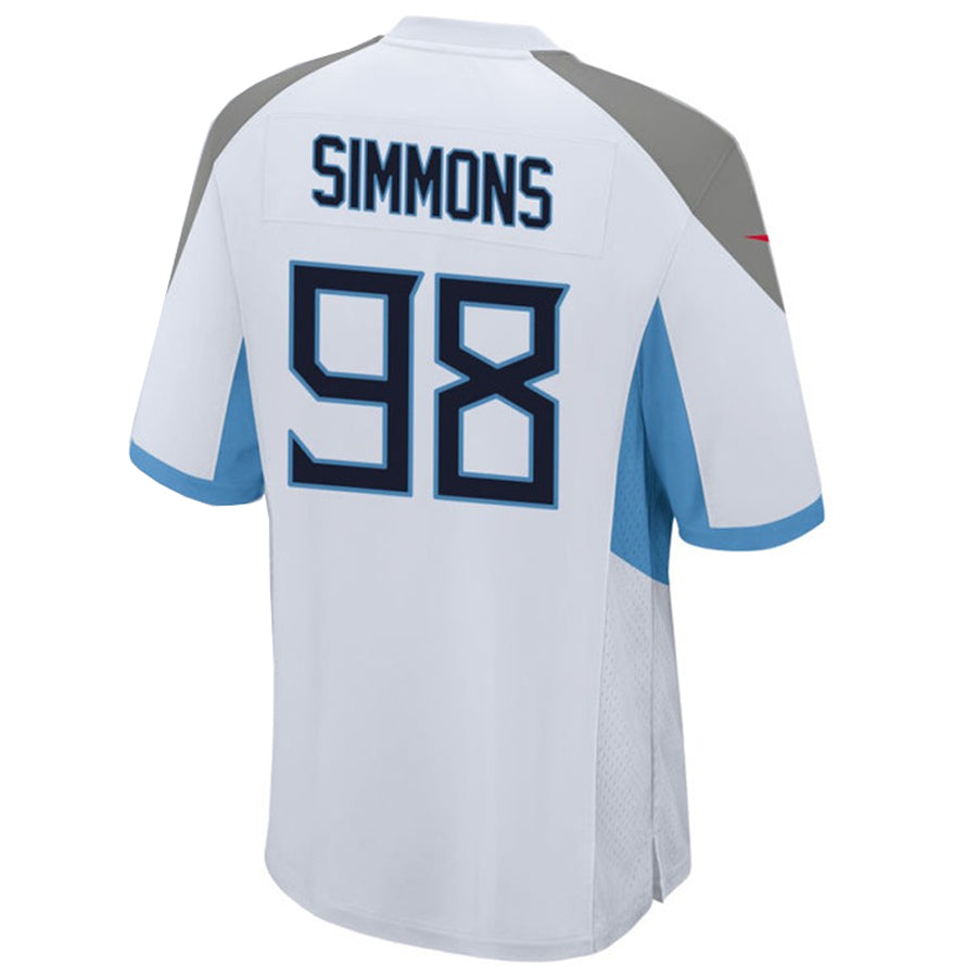 Jamed T.Titans #98 Jeffery Simmons Player White Home Game Stitched Jerseys