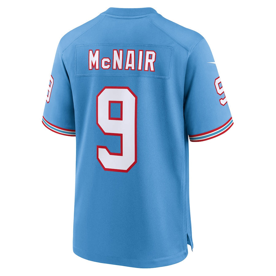Jamed T.Titans #9 Steve McNair Player Light Blue Throwback Alternate Game Stitched Jerseys