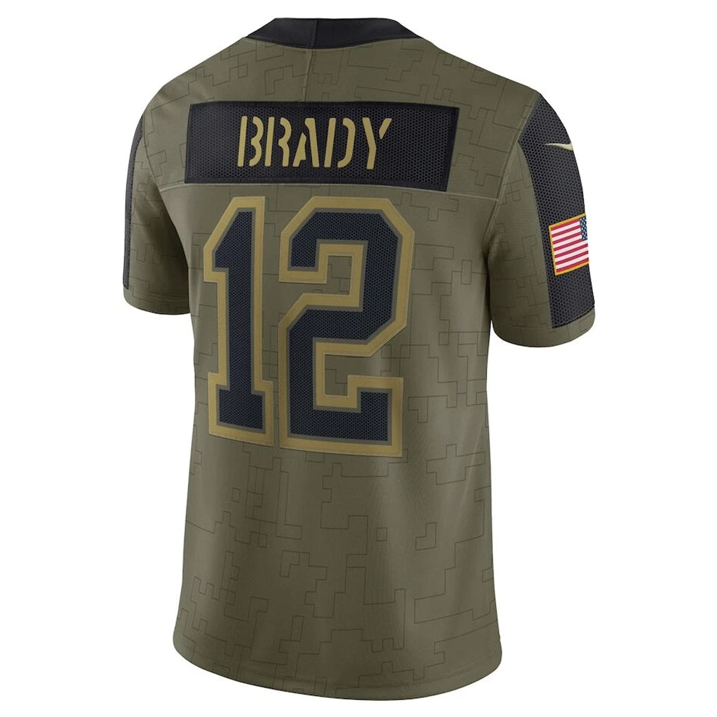 Jamed TB.Buccaneers #12 Tom Brady Player Olive Salute To Service Stitched Jerseys
