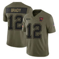 Jamed TB.Buccaneers #12 Tom Brady Player Olive Salute To Service Vapor Limited Stitched Jerseys