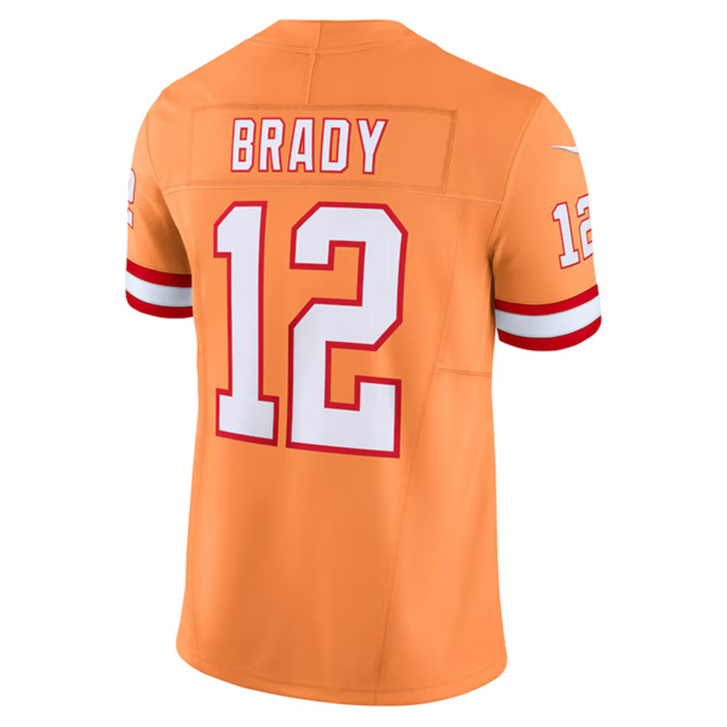 Jamed TB.Buccaneers #12 Tom Brady Player Orange Vapor F.U.S.E. Limited Stitched Jerseys