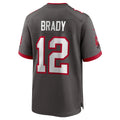 Jamed TB.Buccaneers #12 Tom Brady Player Pewter Home Game Stitched Jerseys