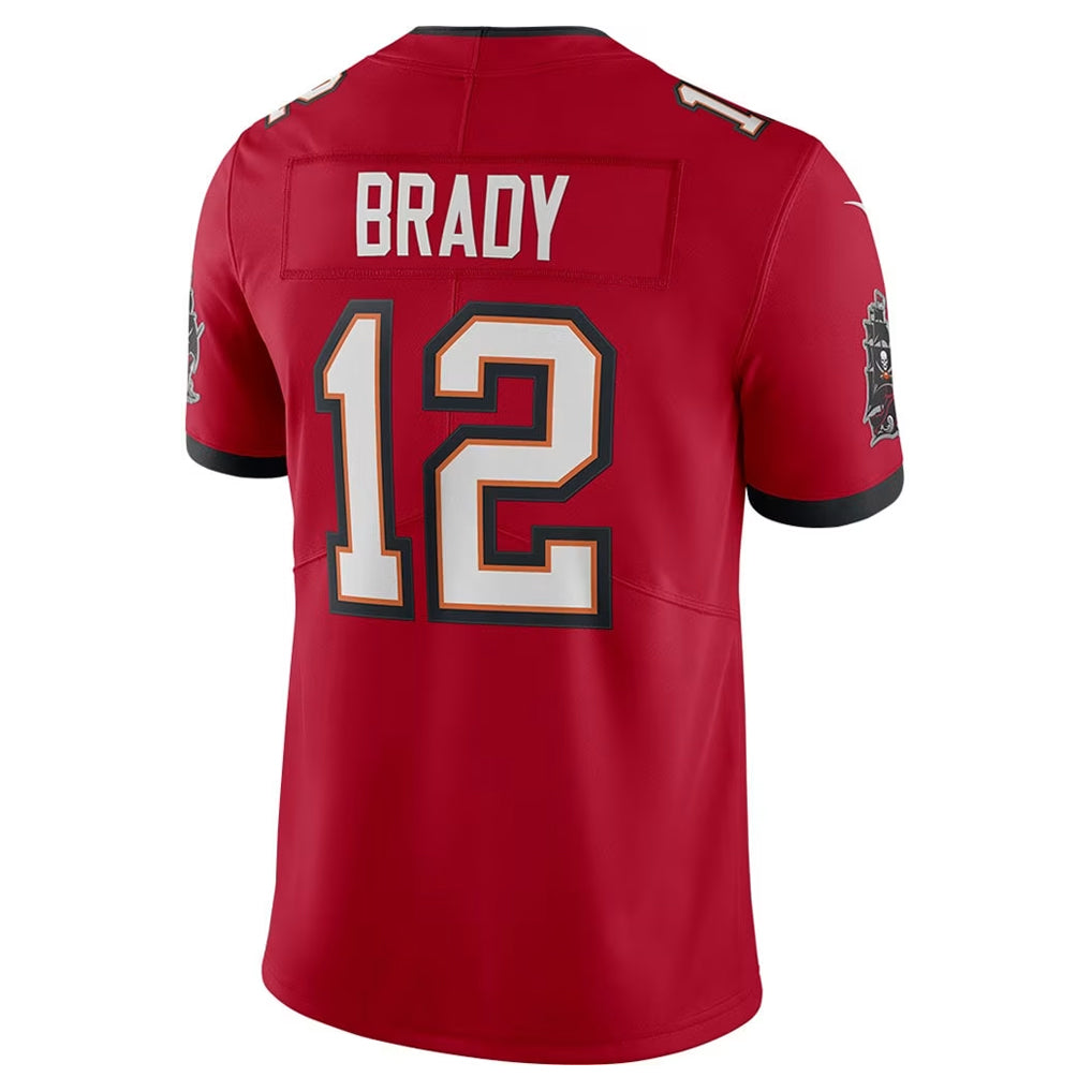 Jamed TB.Buccaneers #12 Tom Brady Player Red Vapor F.U.S.E. Limited Stitched Jerseys
