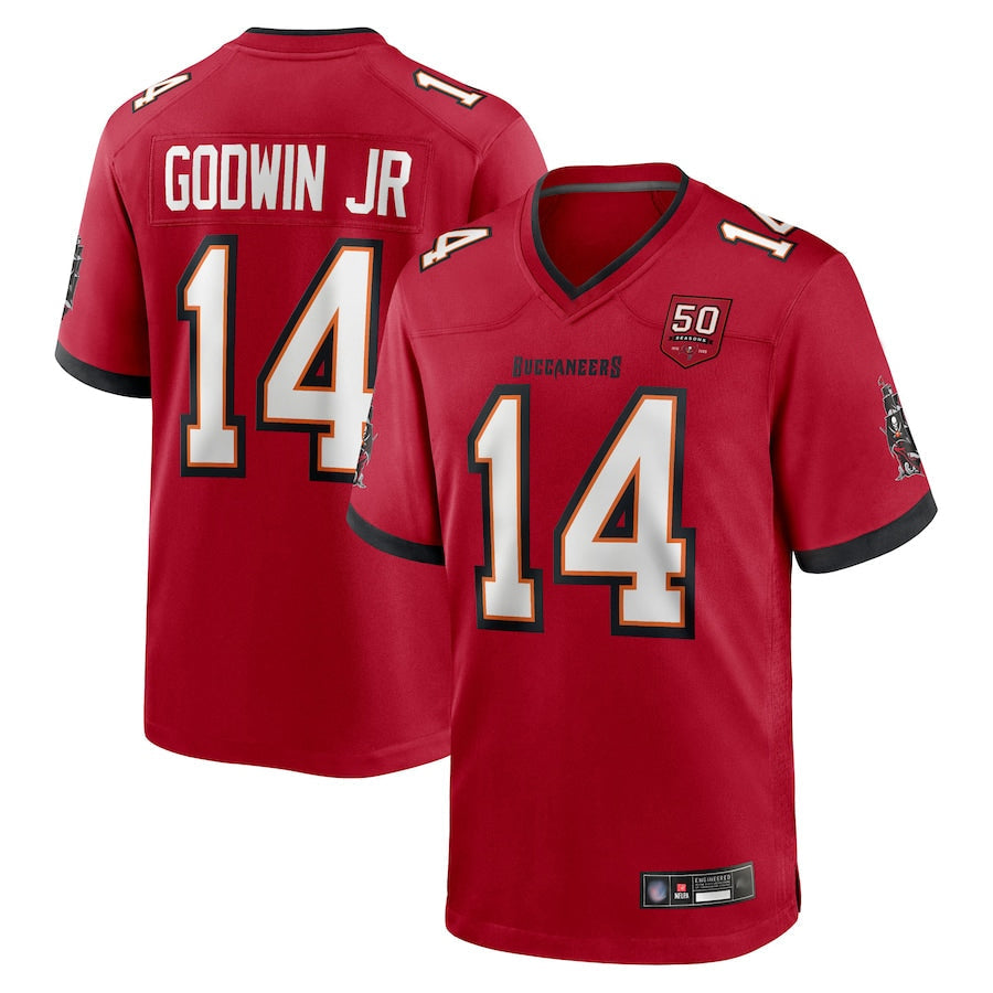 Jamed TB.Buccaneers #14 Chris Godwin Jr. Player Red 50th Anniversary Game Stitched Jerseys