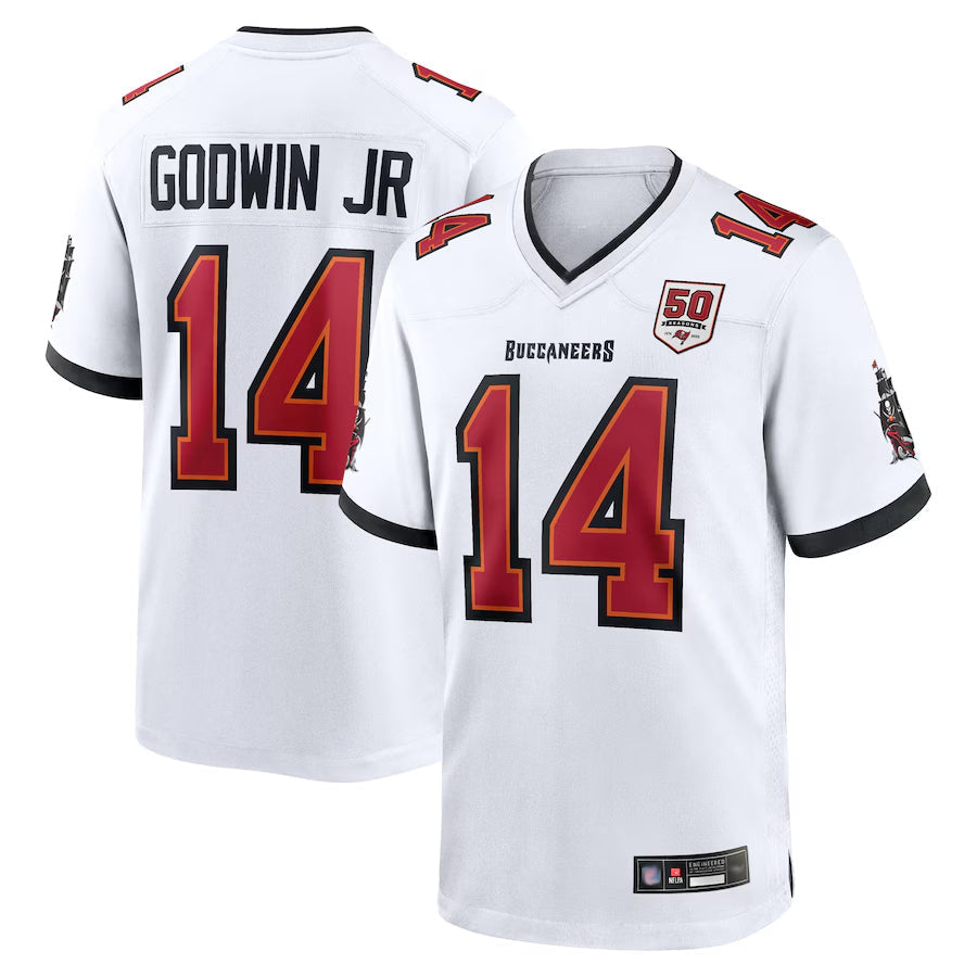 Jamed TB.Buccaneers #14 Chris Godwin Jr. Player White 50th Anniversary Game Stitched Jerseys