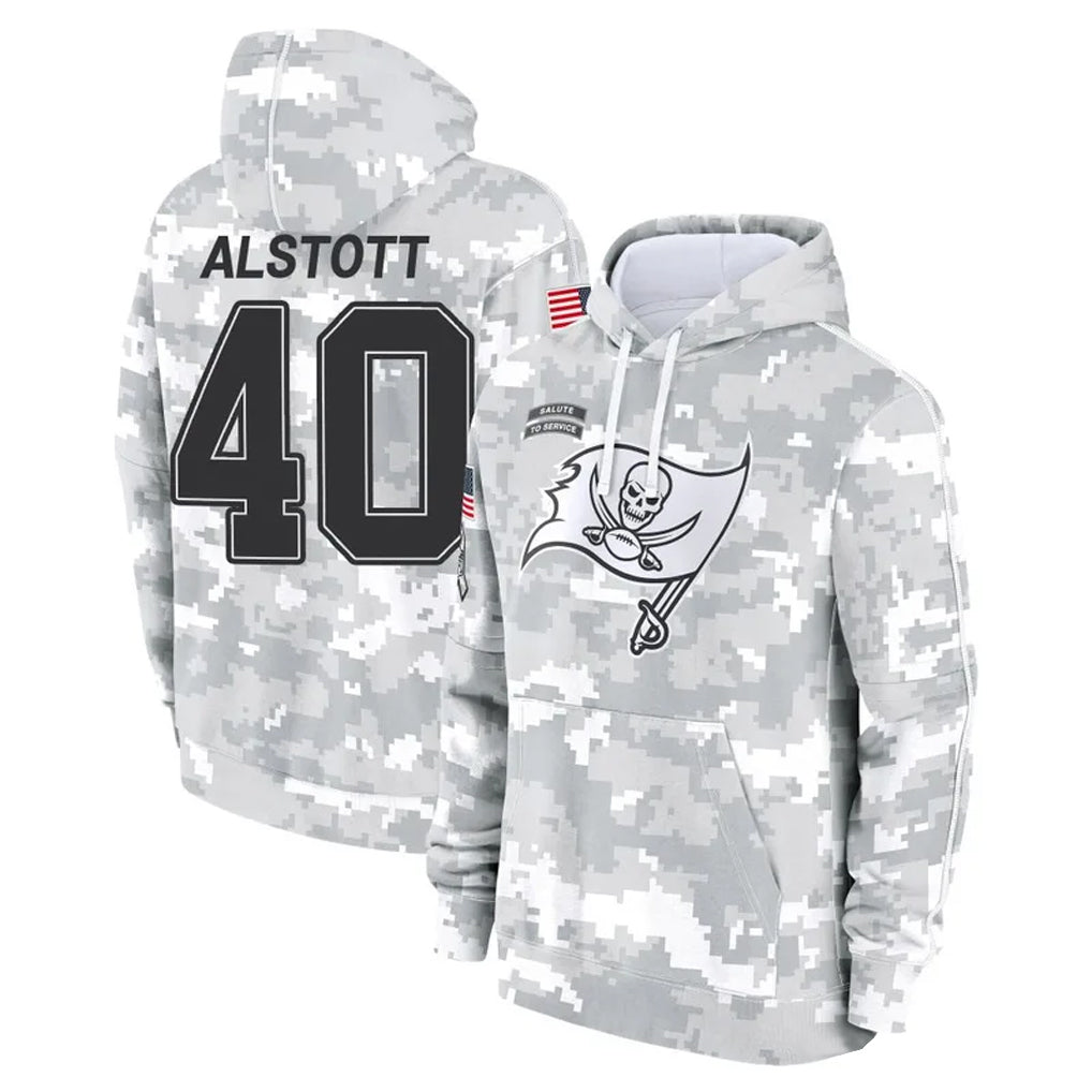 Jamed TB.Buccaneers #40 Mike Alstott Player Arctic Camo Salute to Service Hoodies Stitched Jerseys