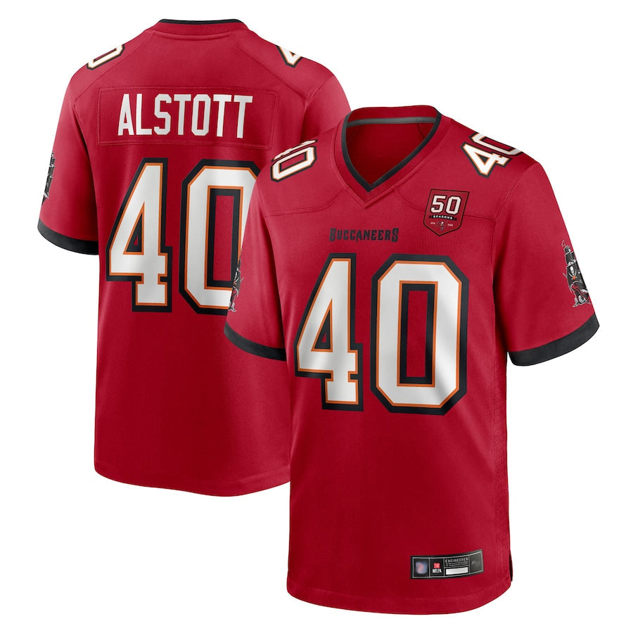 Jamed TB.Buccaneers #40 Mike Alstott Player Red 50th Anniversary GameStitched Jerseys