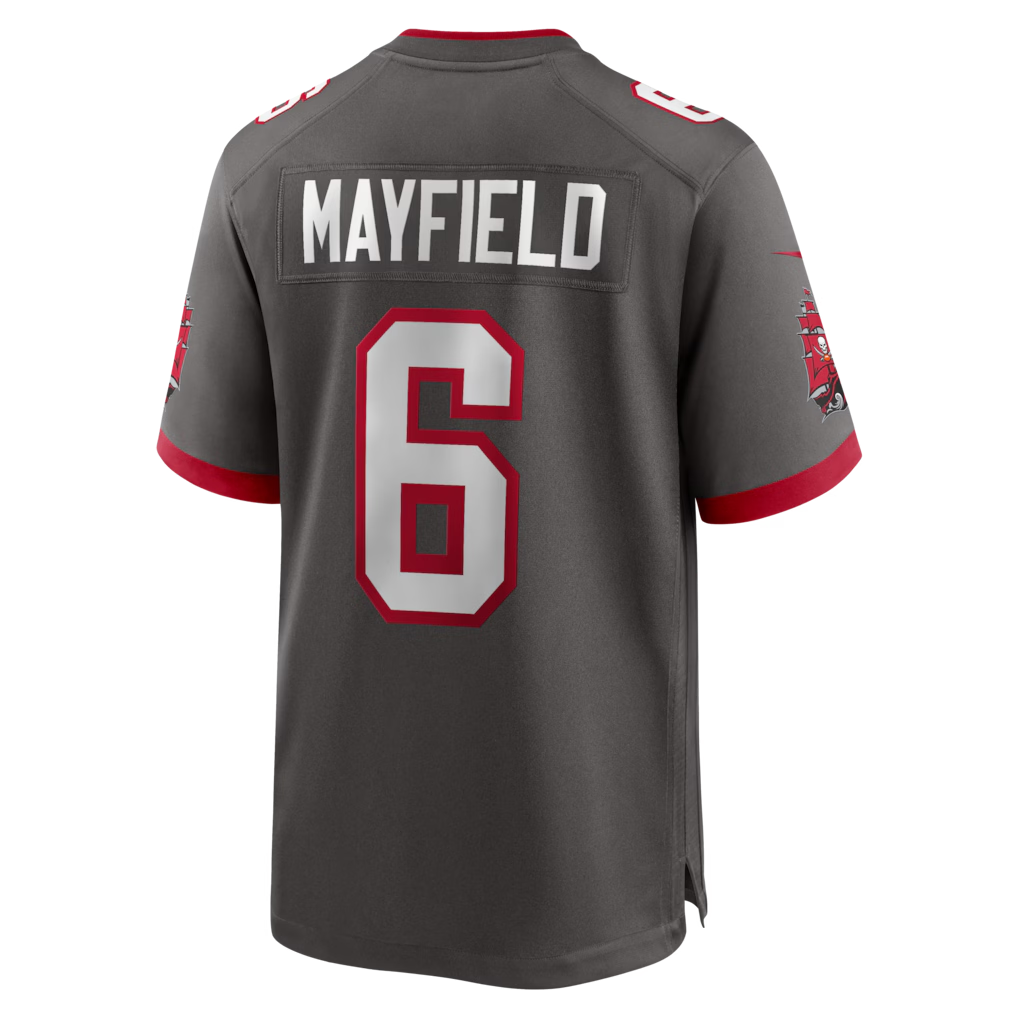 Jamed TB.Buccaneers #6 Baker Mayfield Pewter Alternate Game Player Stitched Jerseys