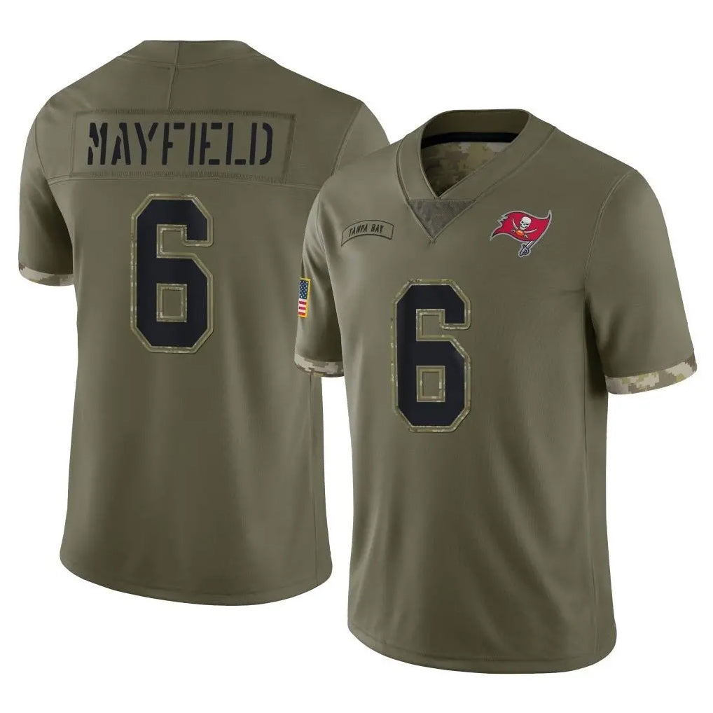 Jamed TB.Buccaneers #6 Baker Mayfield Player Olive Salute To Service Stitched Jerseys