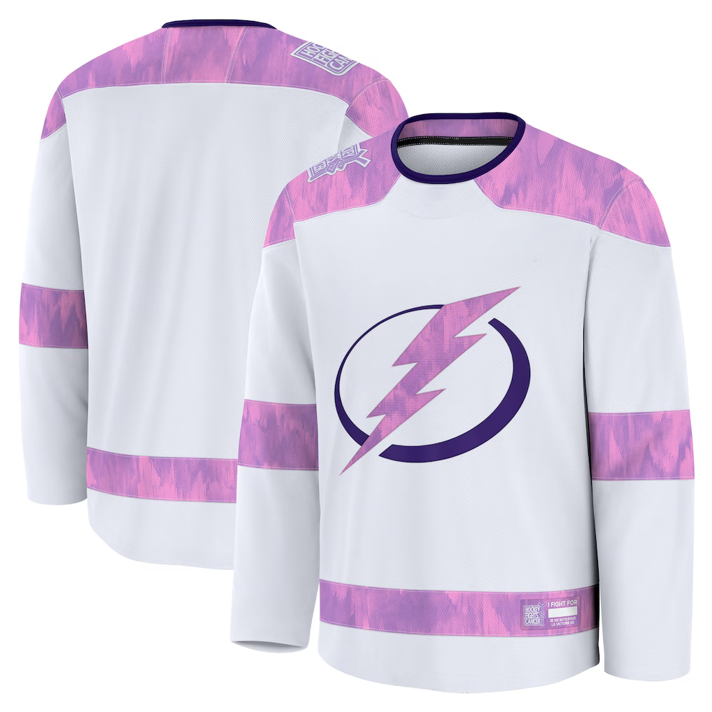 Jamed TB.Lightning White 2024 Hockey Fights Cancer Practice Jerseys