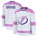 Jamed TB.Lightning White Hockey Fights Cancer Survivor Practice Jerseys