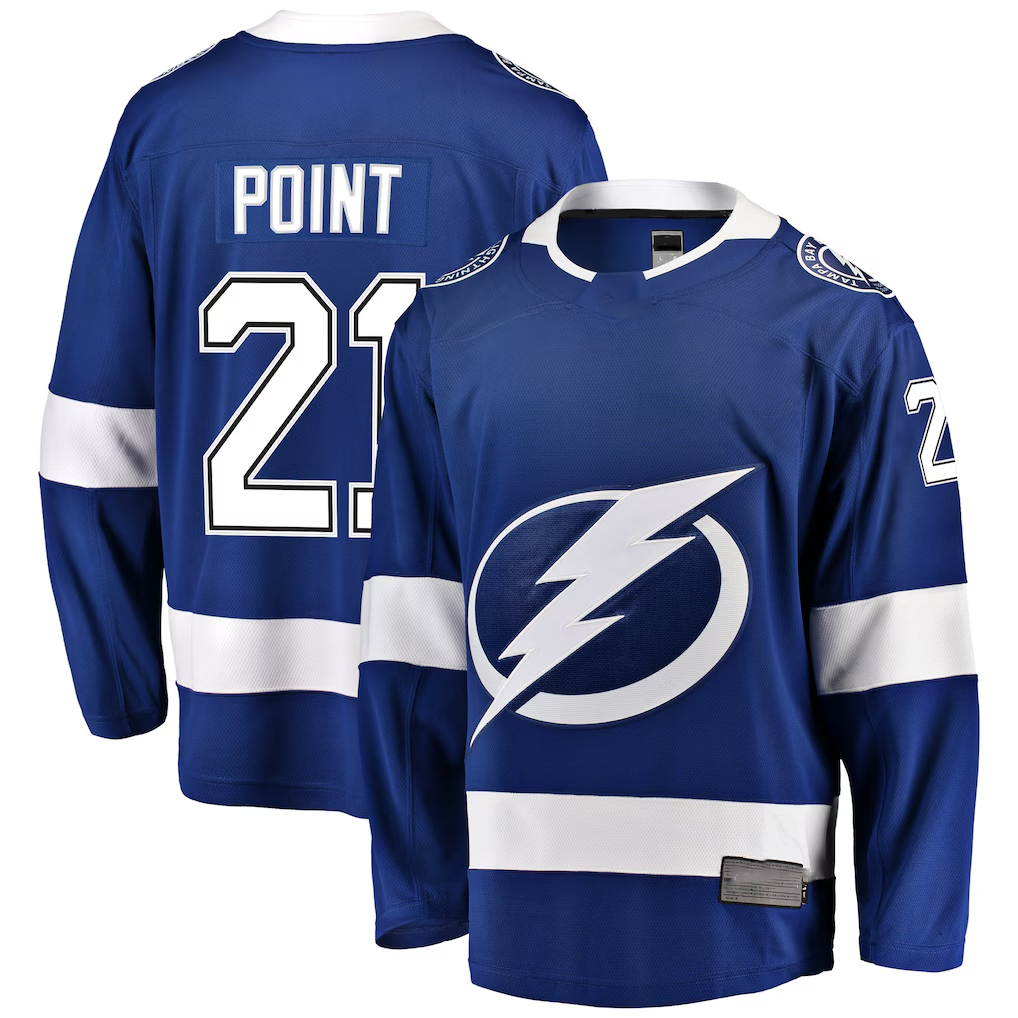 Jamed TB.Lightning #21 Brayden Point Blue Breakaway Jerseys