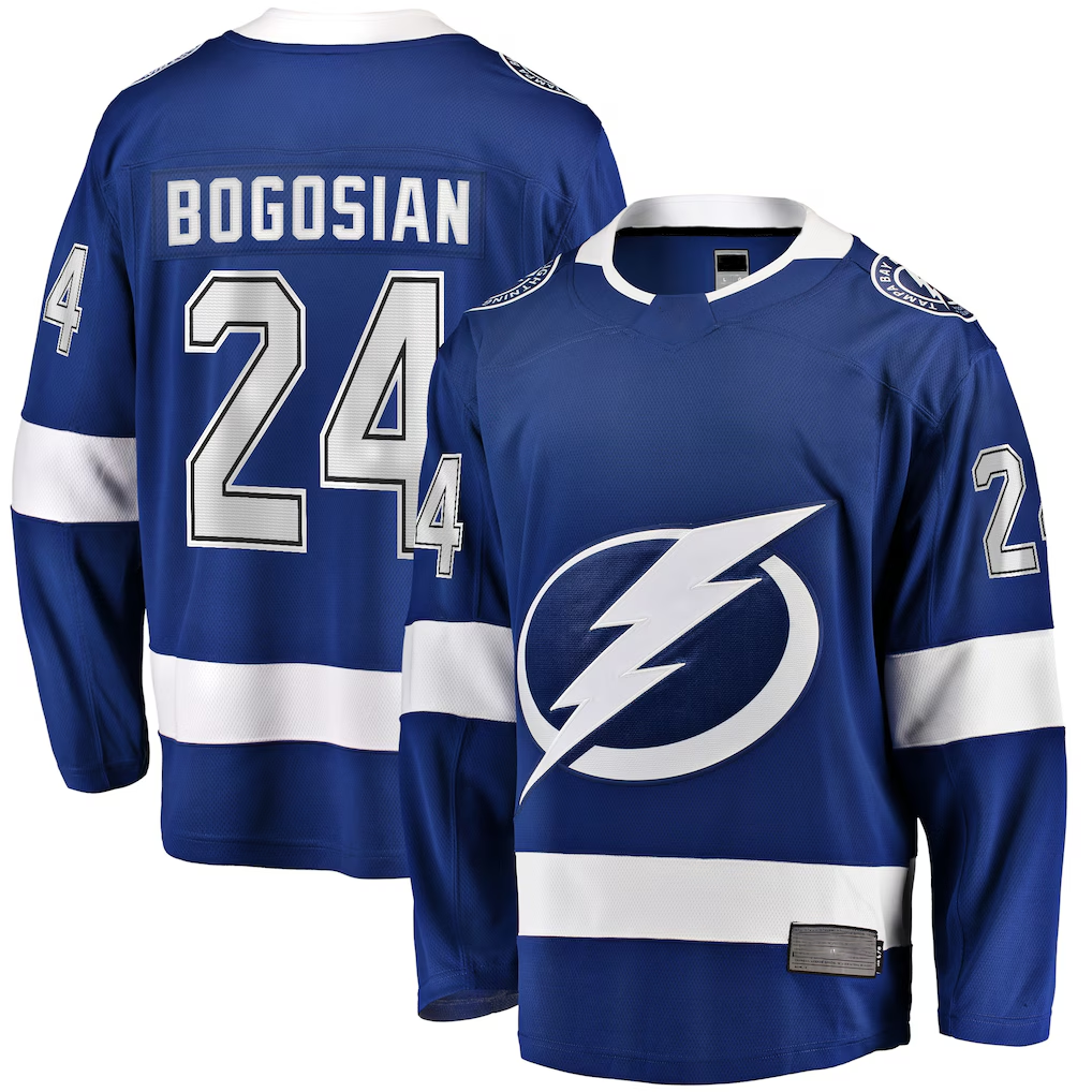 Jamed TB.Lightning #24 Zach Bogosian Blue Home Breakaway Player Jerseys
