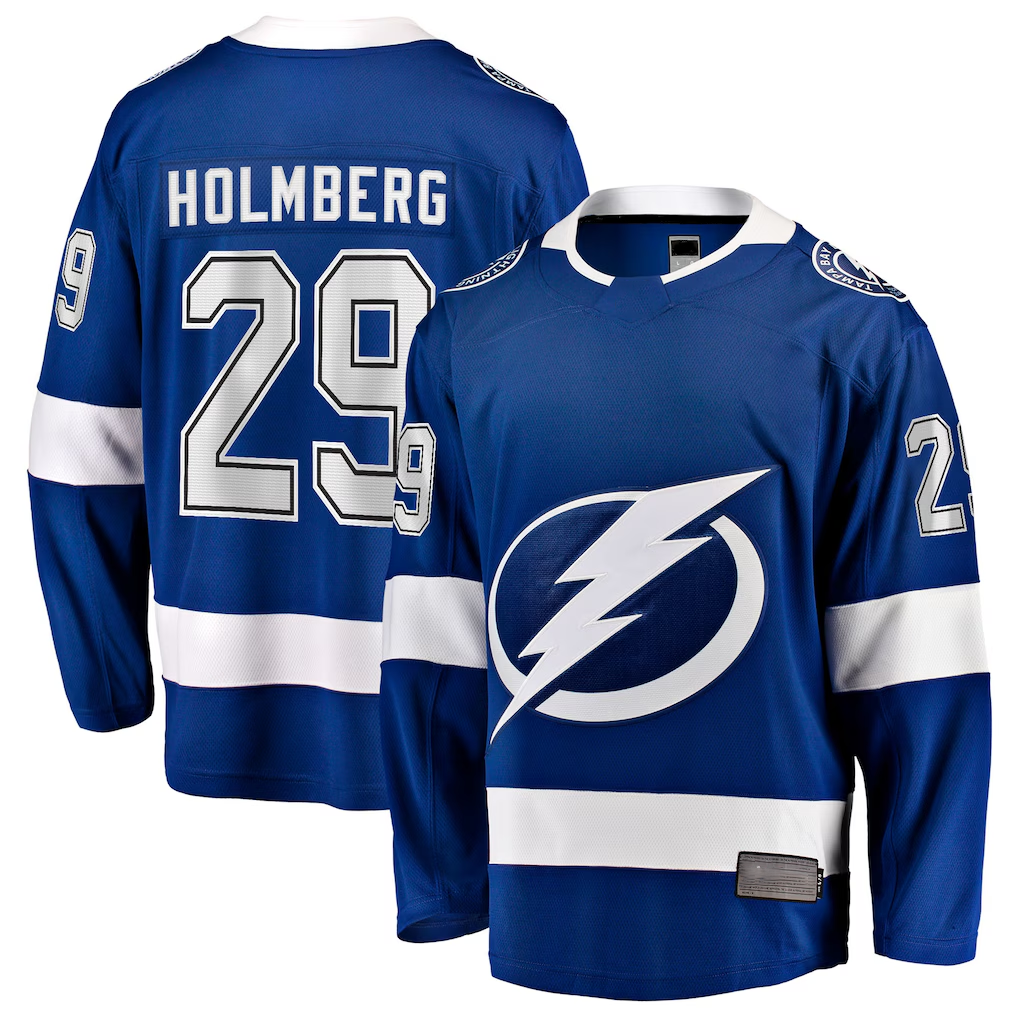 Jamed TB.Lightning #29 Pontus Holmberg Blue Home Breakaway Player Jerseys