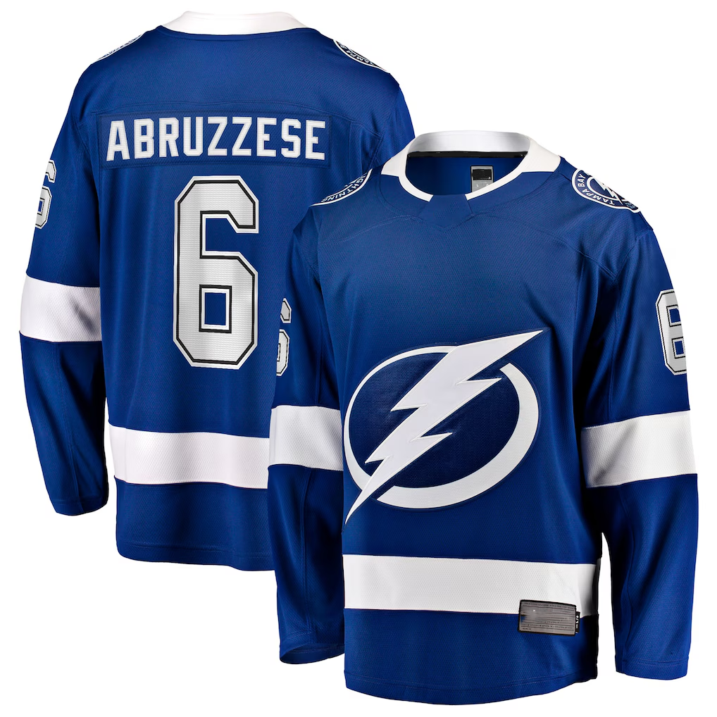 Jamed TB.Lightning #6 Nick Abruzzese Blue Home Breakaway Jerseys