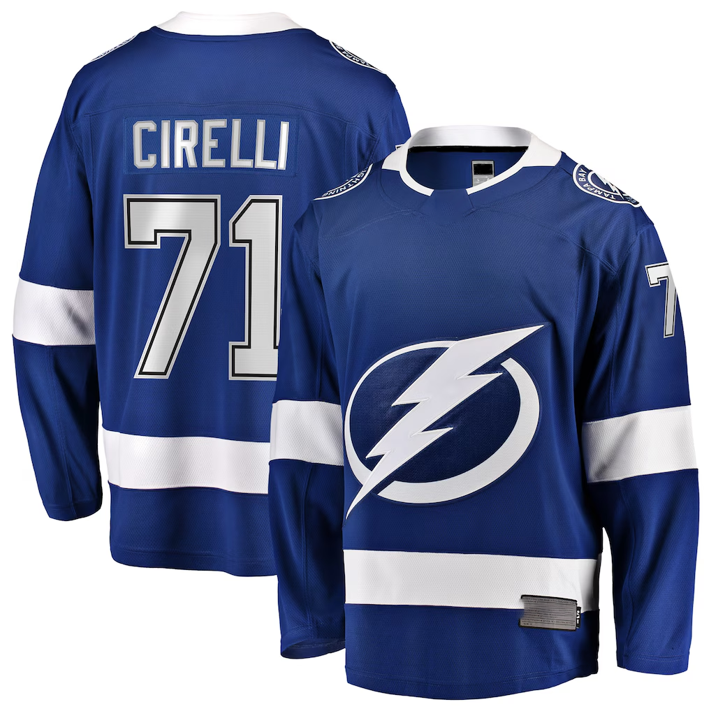 Jamed TB.Lightning #71 Anthony Cirelli Blue Home Breakaway Player Jerseys
