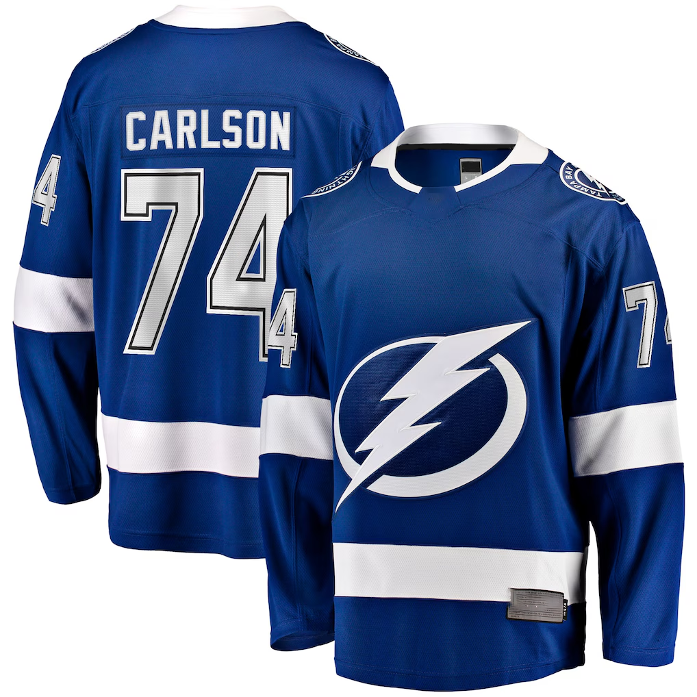 Jamed TB.Lightning #74 John Carlson Blue Home Breakaway Jerseys