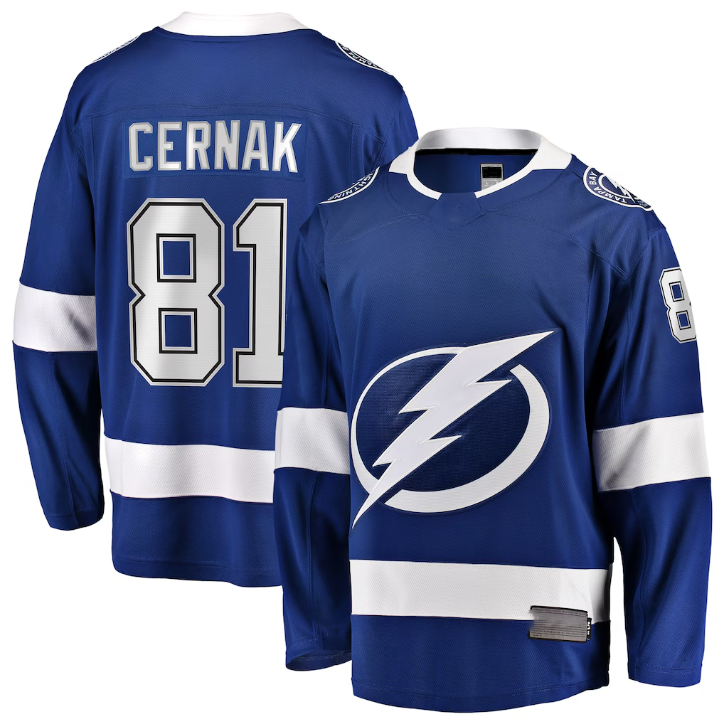 Jamed TB.Lightning #81 Erik Cernak Blue Home Breakaway Player Jerseys
