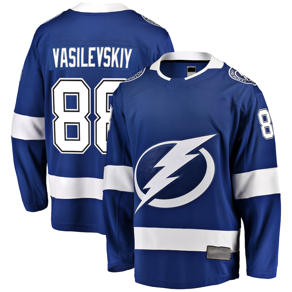 Jamed TB.Lightning #88 Andrei Vasilevskiy Blue Home Premium Jerseys
