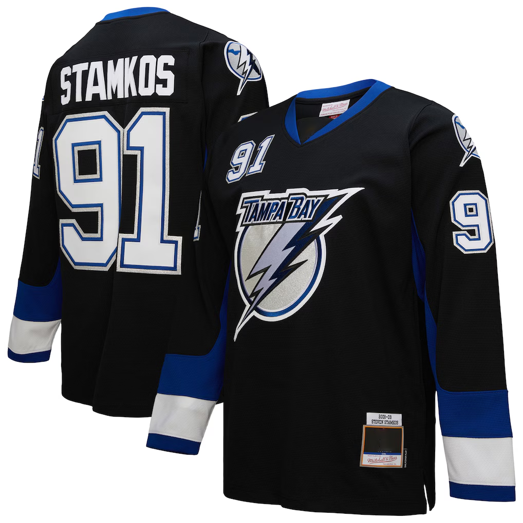 Jamed TB.Lightning #91 Steven Stamkos Mitchell & Ness Black 2008?09 Power Play Jerseys