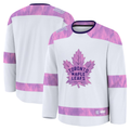 Jamed T.Maple Leafs White 2024 Hockey Fights Cancer Practice Jerseys