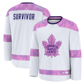 Jamed T.Maple Leafs White Hockey Fights Cancer Survivor Practice Jerseys
