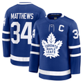 Jamed T.Maple Leafs #34 Auston Matthews Blue Captain Patch Home Premium Jerseys