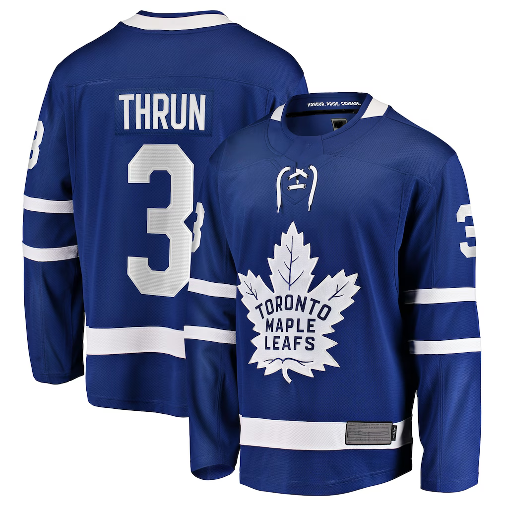 Jamed T.Maple Leafs #3 Henry Thrun Blue Home Breakaway Jerseys