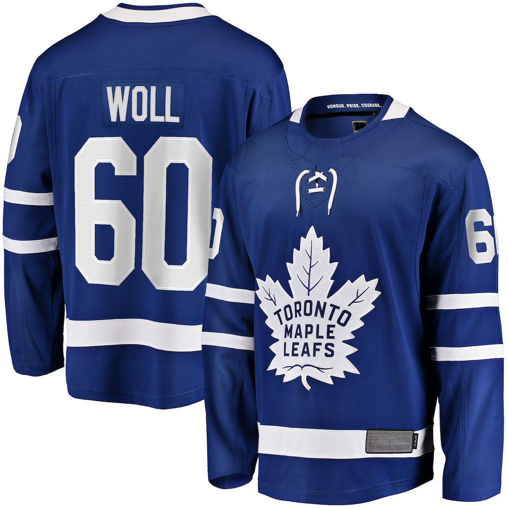 Jamed T.Maple Leafs #60 Joseph Woll Blue Home Premier Breakaway Player Jerseys