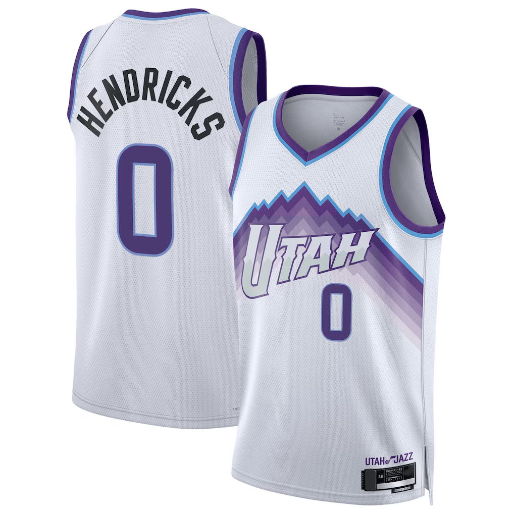 Jamed U.Jazz #0 Taylor Hendricks White Swingman Jerseys - Association Edition