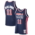 Jamed U.Jazz #11 Karl Malone Mitchell & Ness Navy 1992 Dream Team Authentic Jerseys