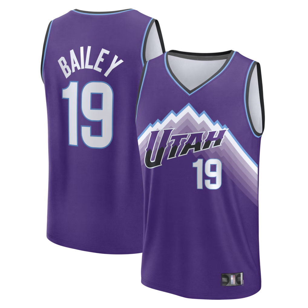 Jamed U.Jazz #19 Ace Bailey Fanatics Purple Fast Break Replica Jerseys - Icon Edition