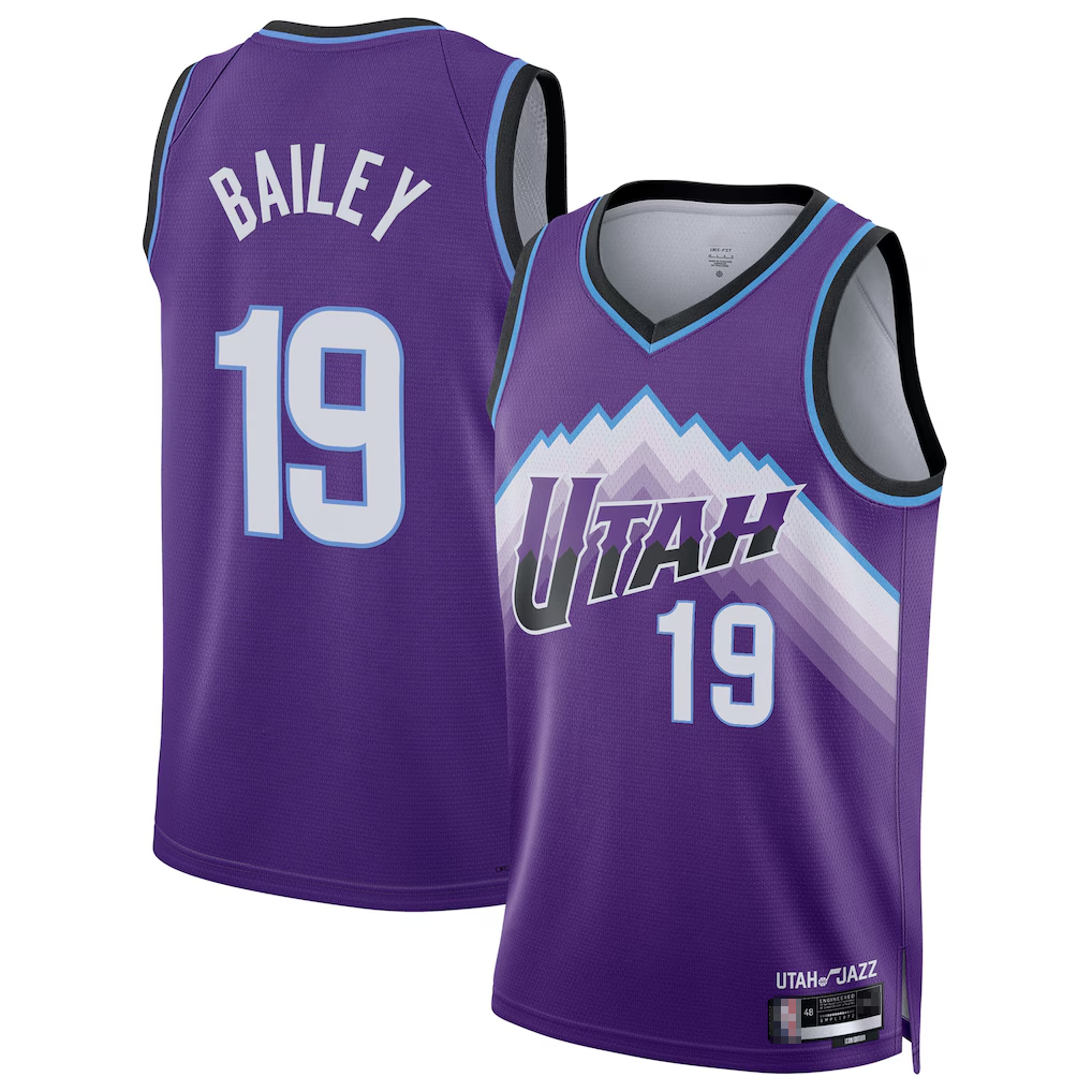Jamed U.Jazz #19 Ace Bailey Purple Swingman Jerseys - Icon Edition
