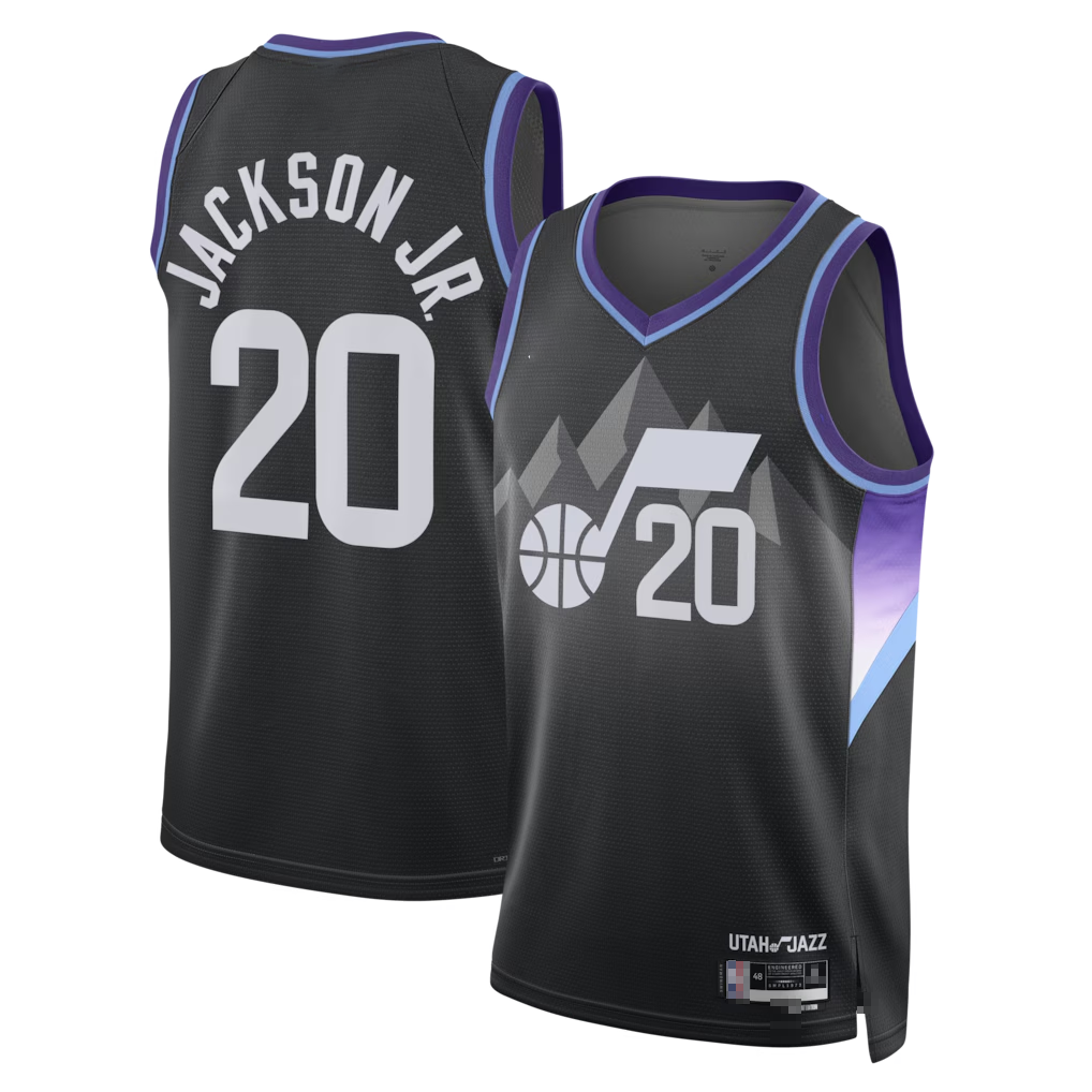 Jamed U.Jazz #20 Jaren Jackson Jr. Black Swingman Jerseys - Statement Edition