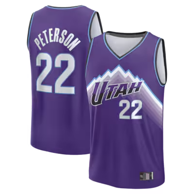 Jamed U.Jazz #22 Darryn Peterson Fanatics Purple 2026 Draft First Round Pick Fast Break Jerseys - Icon Edition