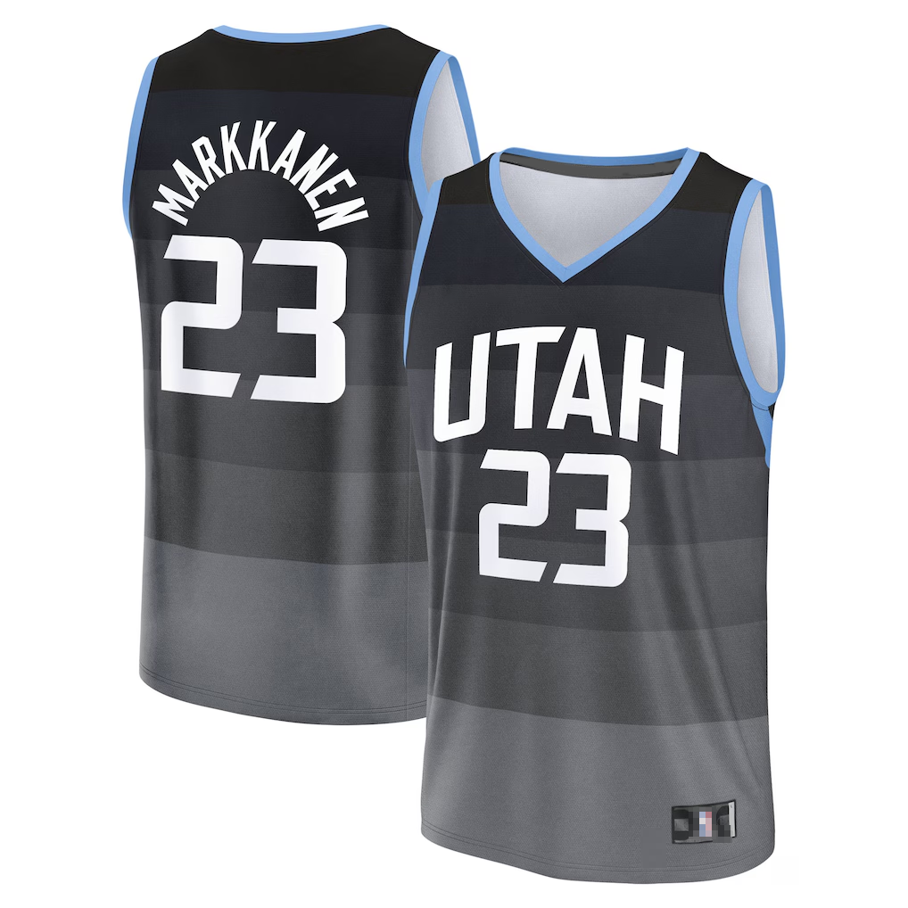 Jamed U.Jazz #23 Lauri Markkanen Fanatics Black 2025-2026 City Edition Fast Break Jerseys