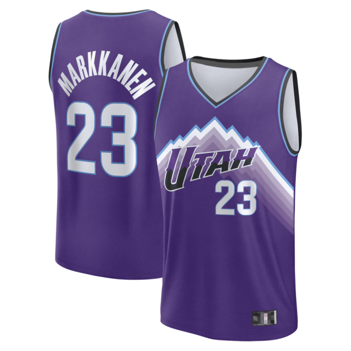 Jamed U.Jazz #23 Lauri Markkanen Fanatics Purple Fast Break Replica Jerseys - Icon Edition
